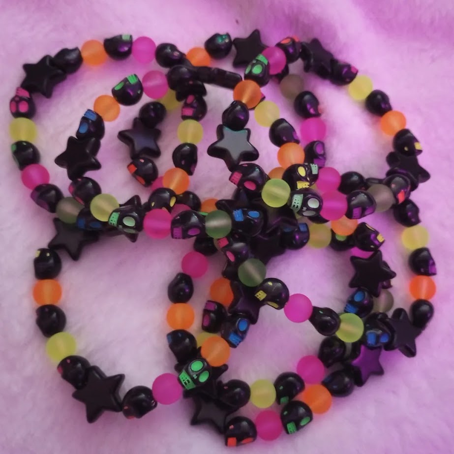 UV Glow Candy Skull Bracelet