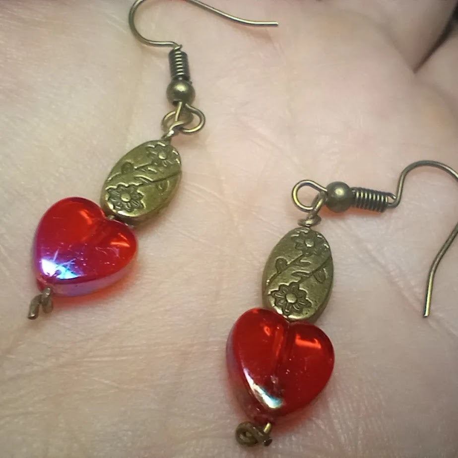 Heart Flower Dangles
