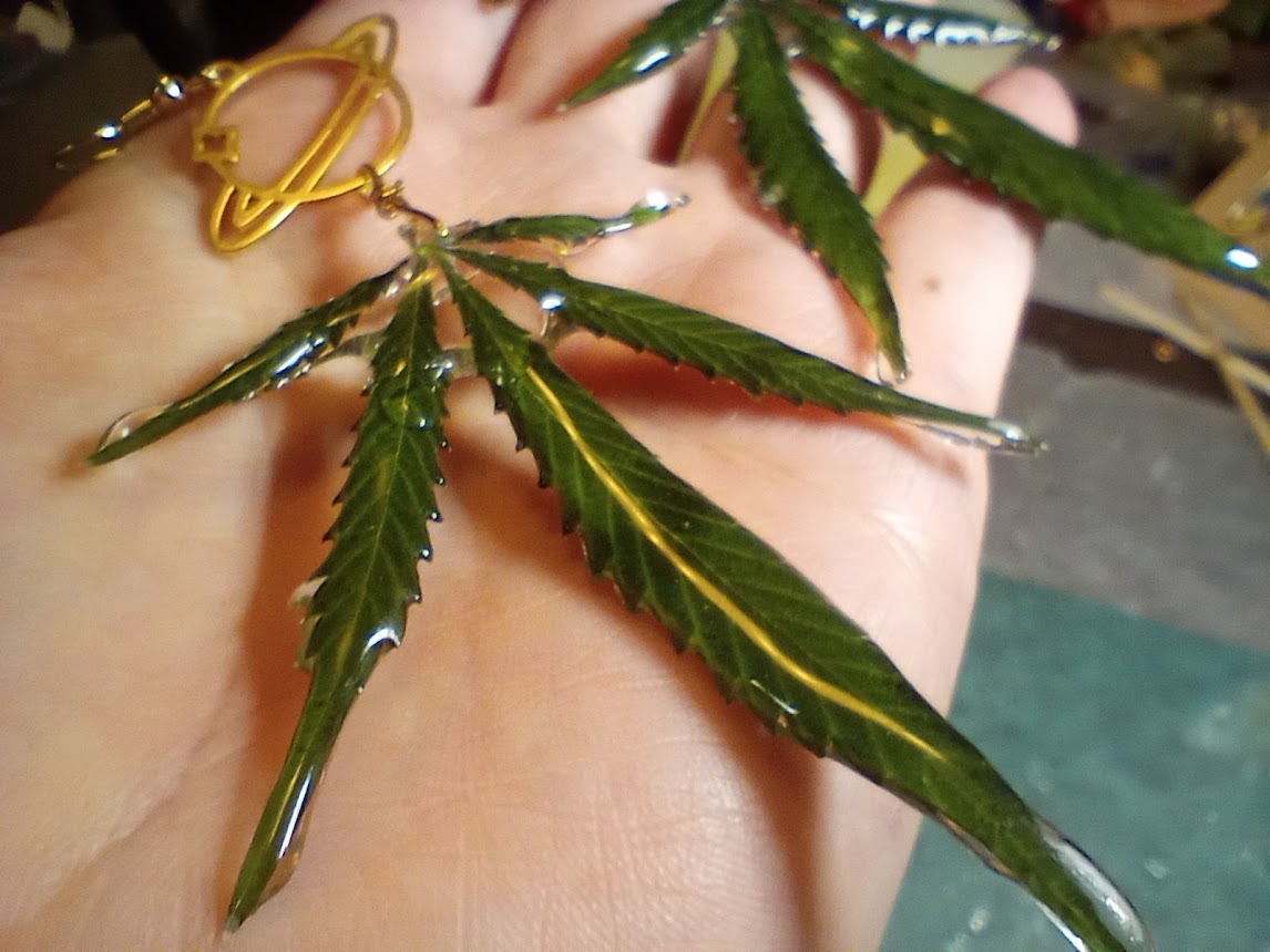 Hemp Leaf Dangle Earrings