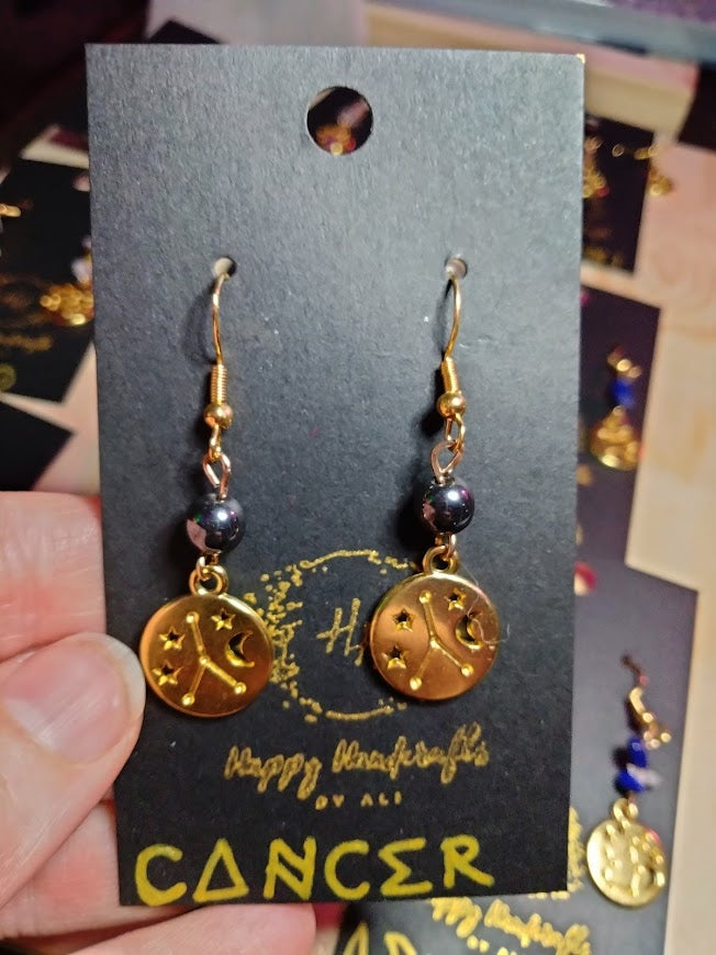 Cancer Zodiac Earrings