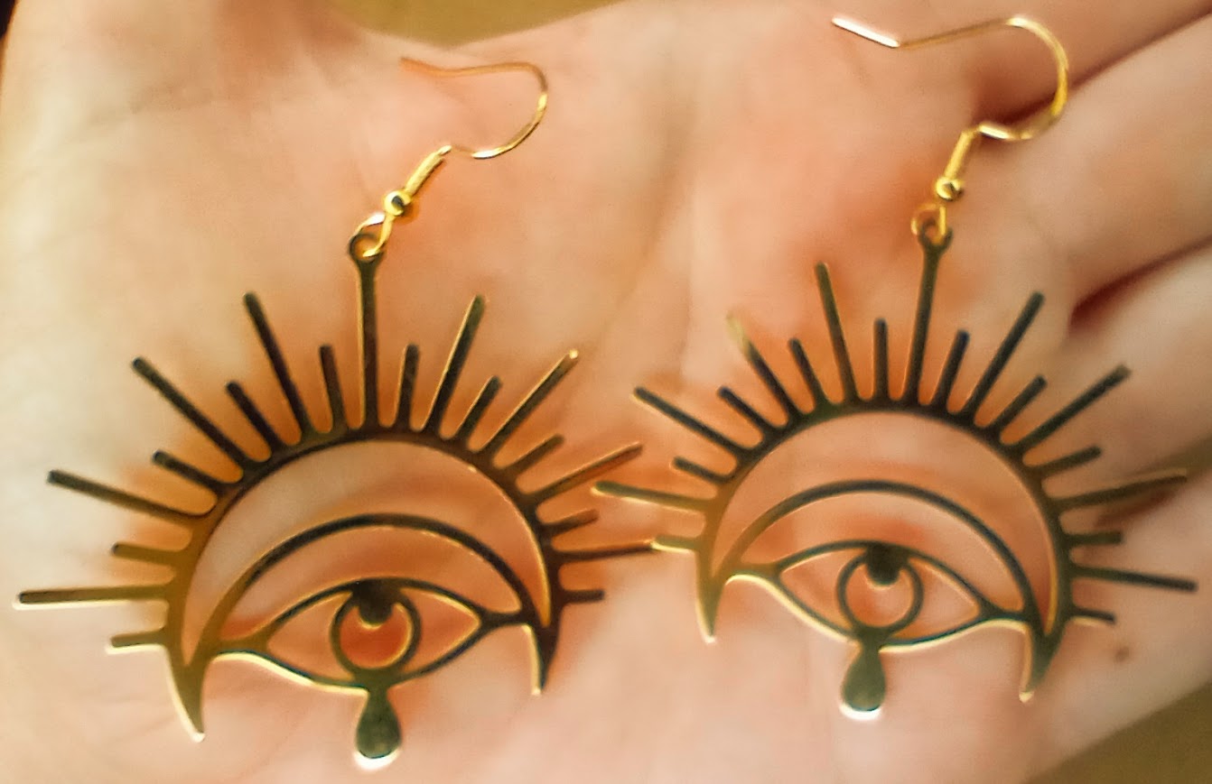 Gold Eye Earrings
