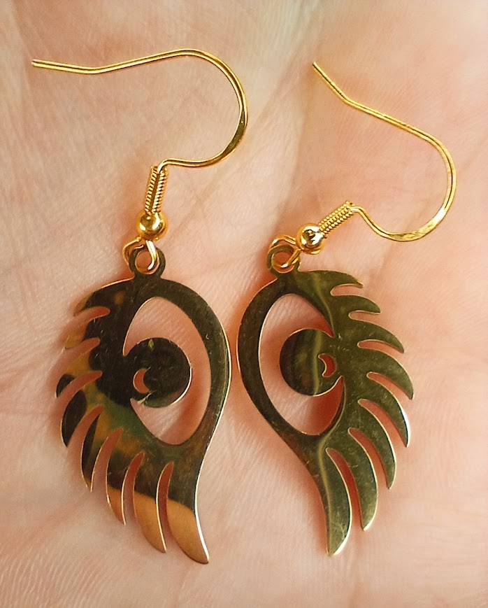 Gold Eye Wing Earrings
