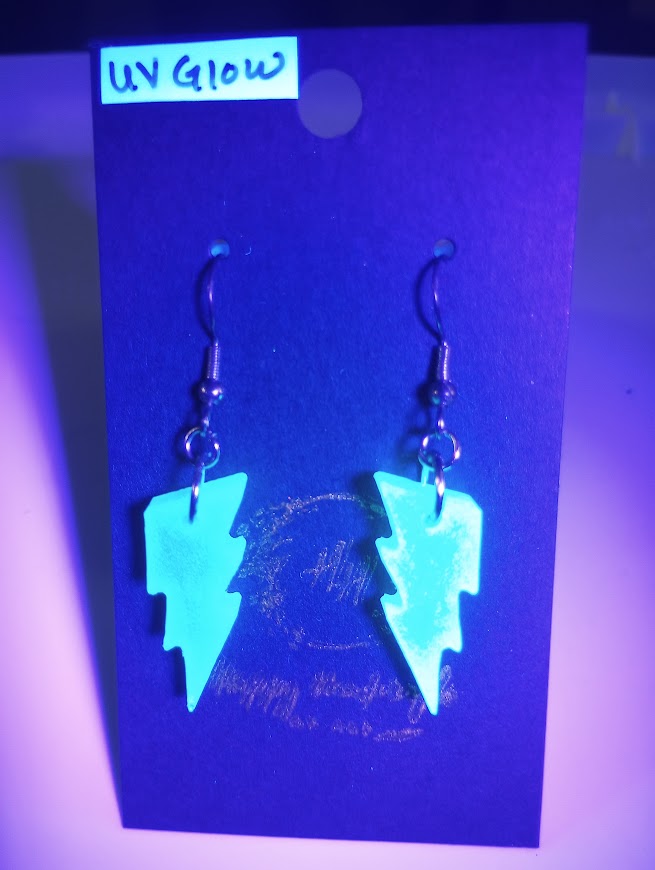 UV Glow Lightning Bolt Earrings