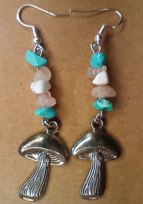 Trans Pride Mushroom Earrings