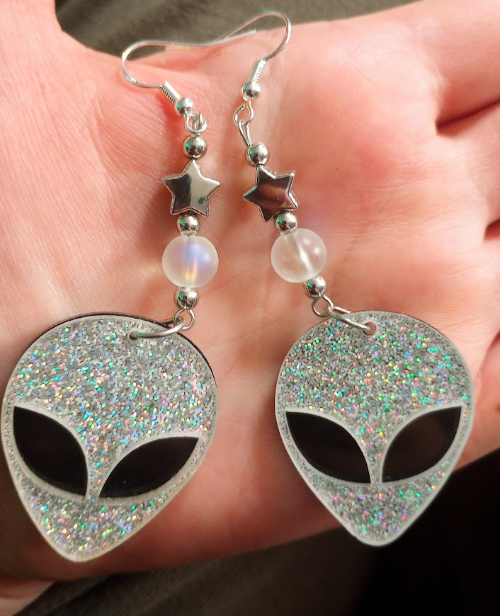 Bling Alien Earrings
