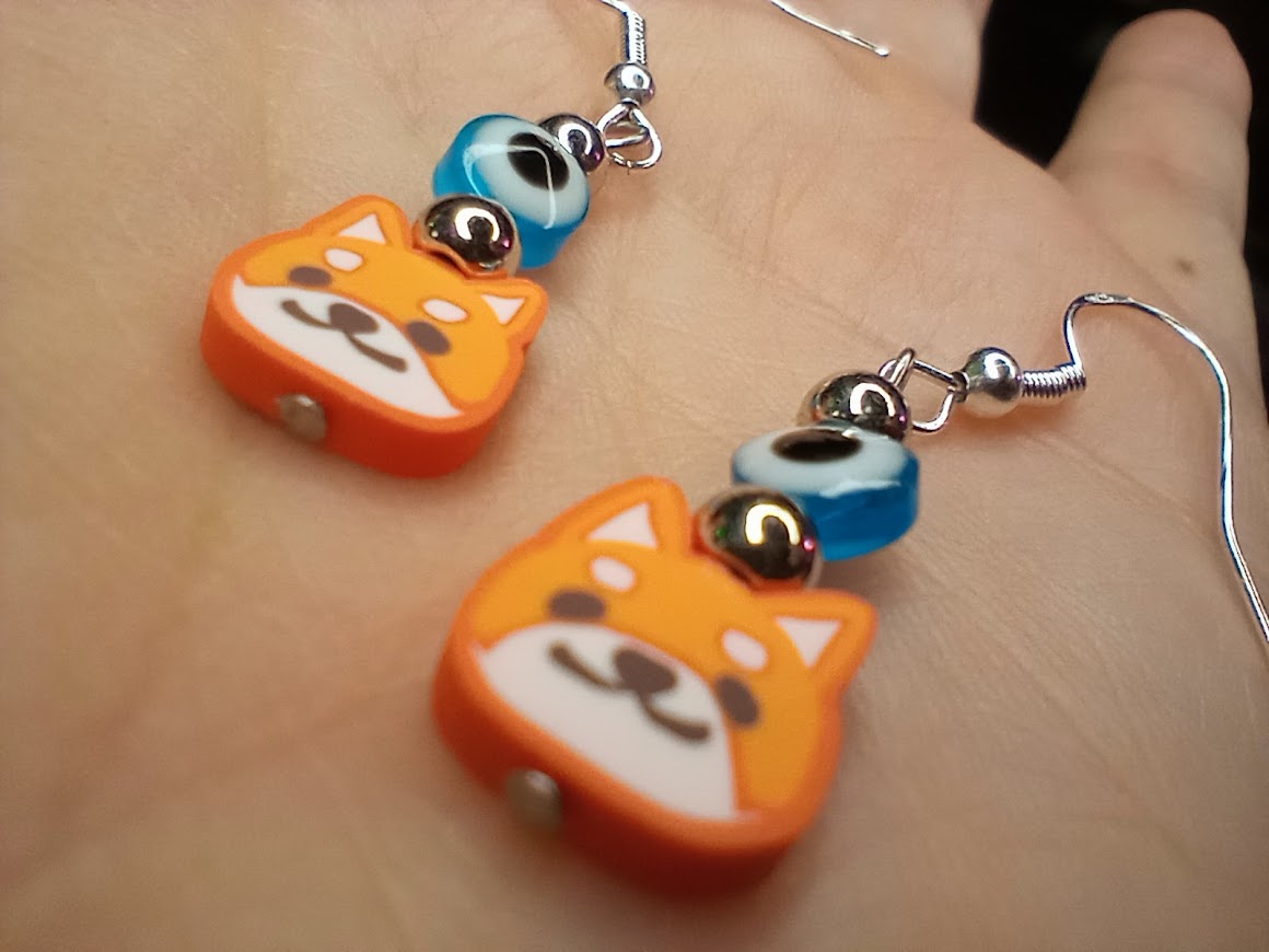 Fox/Corgi Evil Eye Earrings