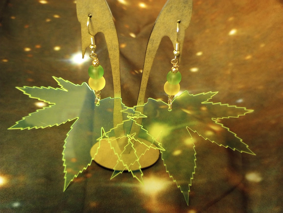 UV Glow Leaf Earrings