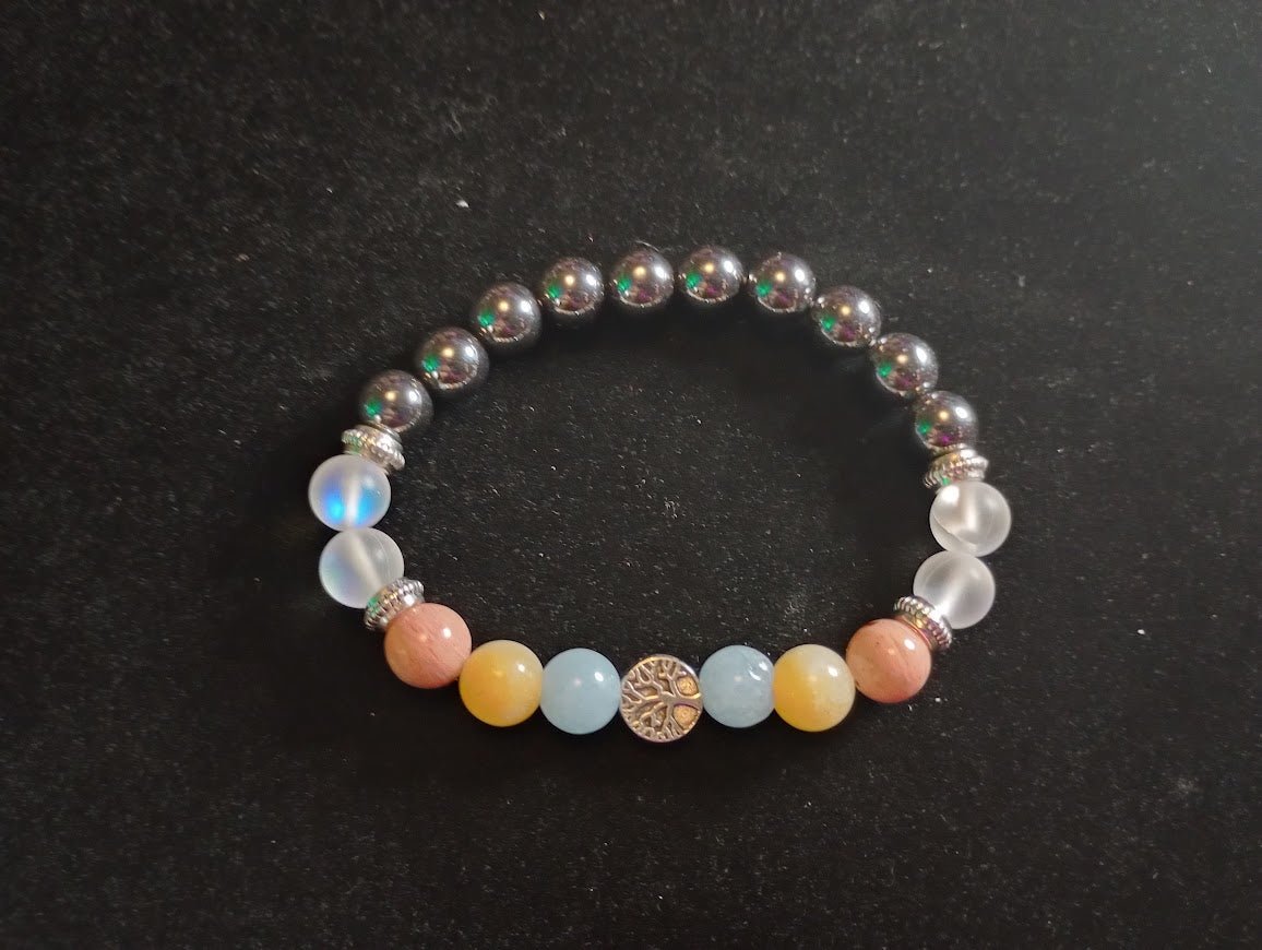 Pan PRIDE Tree of Life Crystal Bracelet