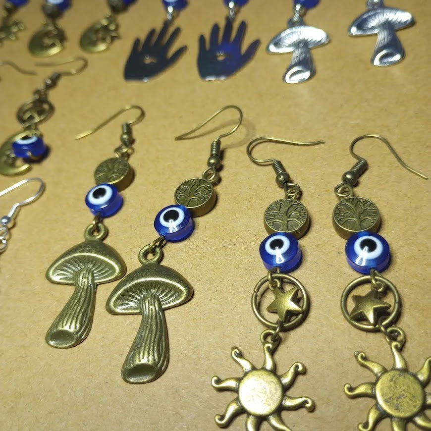 Celestial Sun Evil Eye Earrings