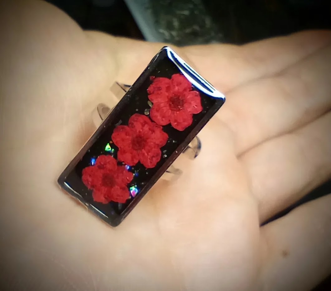 Real Flower Resin Rings