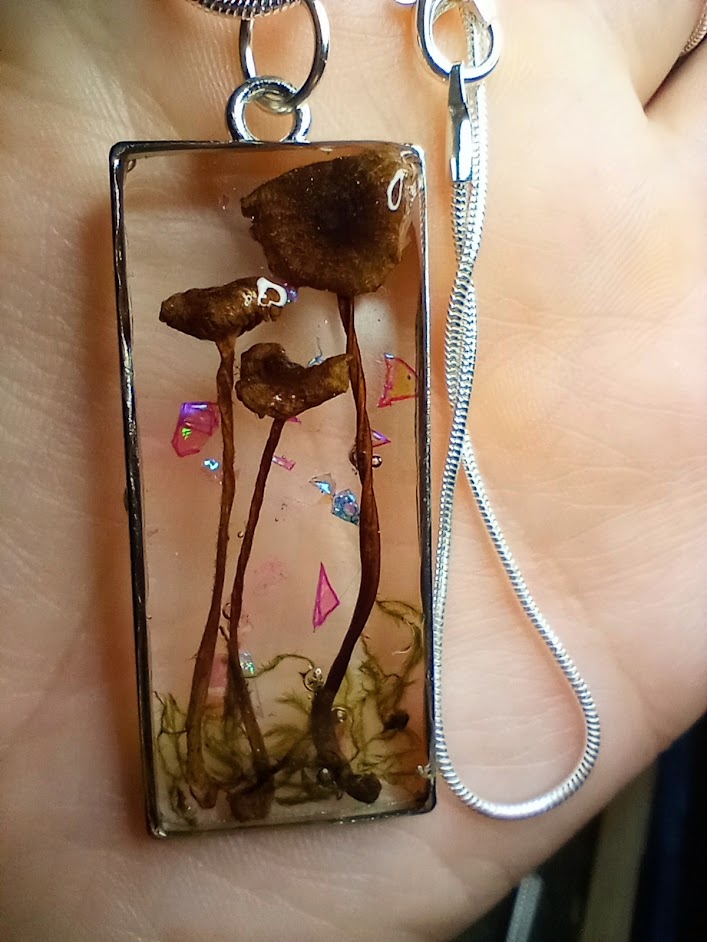 Large Rectangle Mushroom Necklace