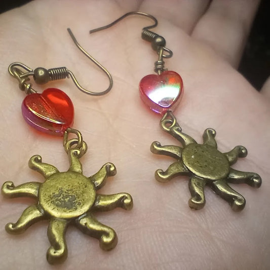 Sun Heart Dangles
