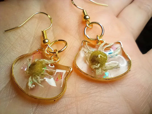 Chamomile Kitty Earrings