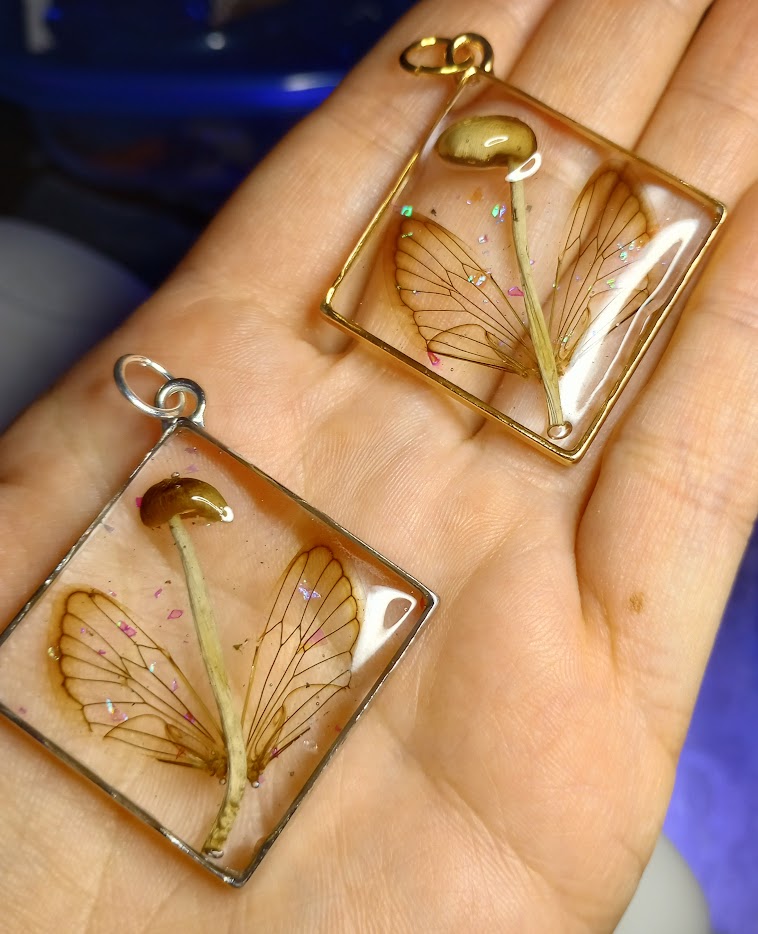 Cicada Mushroom Fairy Necklace