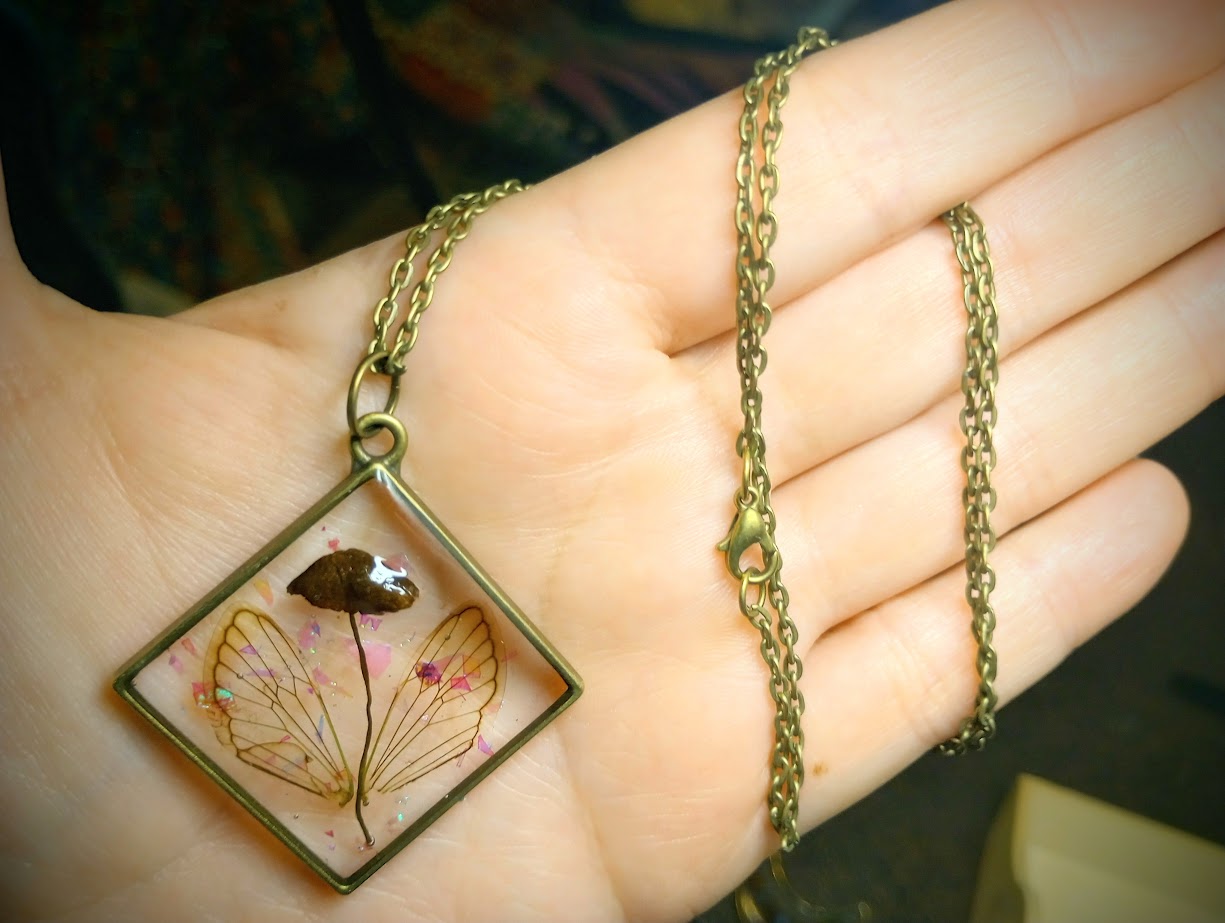 Cicada Mushroom Fairy Necklace
