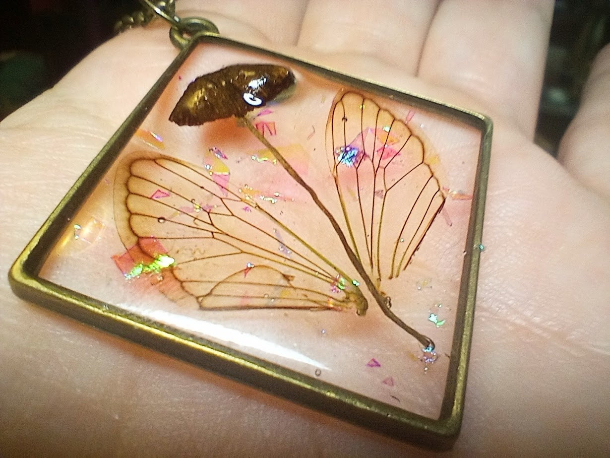 Cicada Mushroom Fairy Necklace