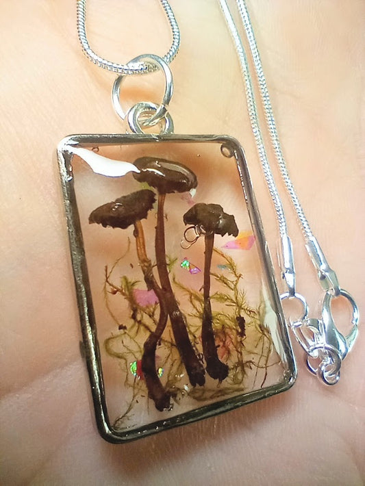 Family of Three Mushroom Necklace