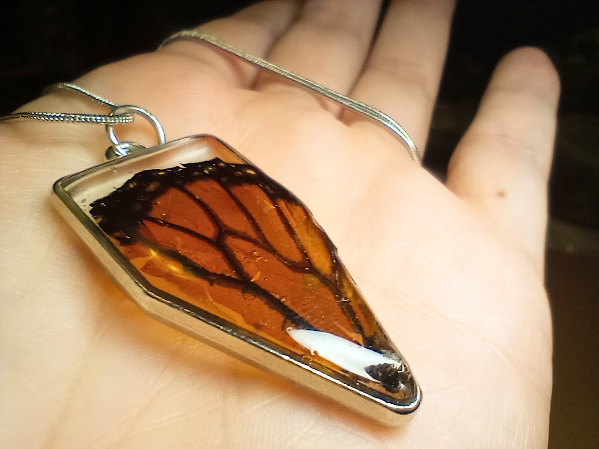 Monarch Butterfly Wing Necklace