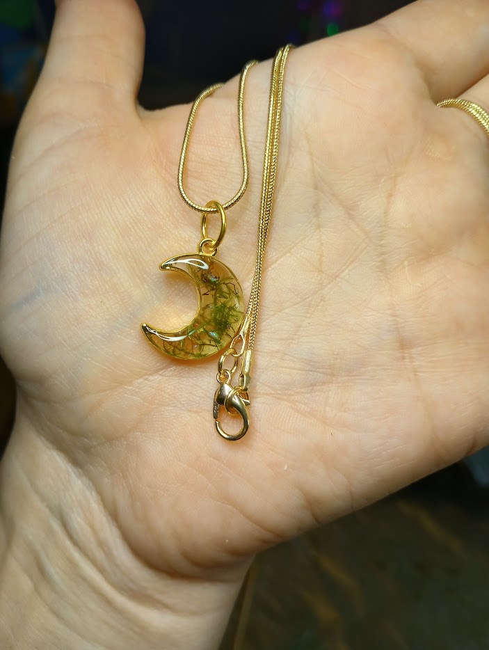 Tree Moss Moon Necklace