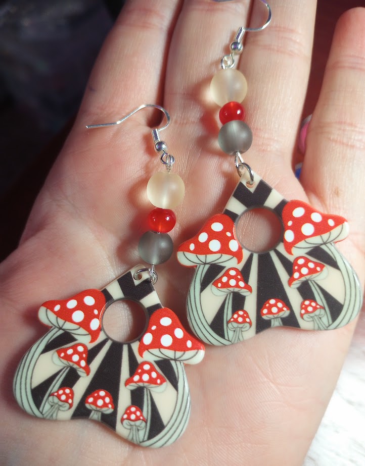 Mushroom Planchette Dangles