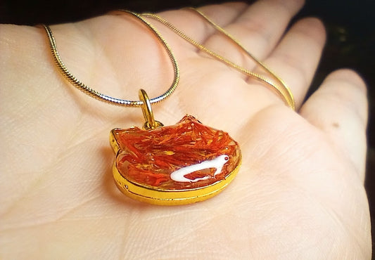 Safflower Kitty Necklace
