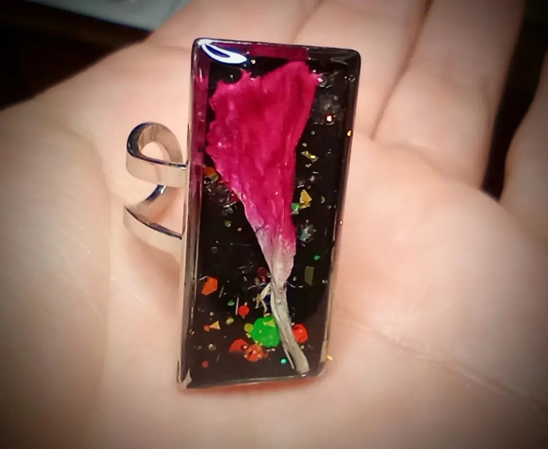 Real Flower Resin Rings