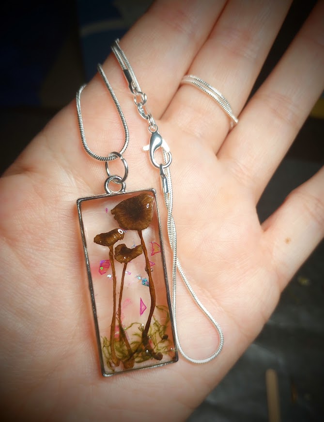 Large Rectangle Mushroom Necklace