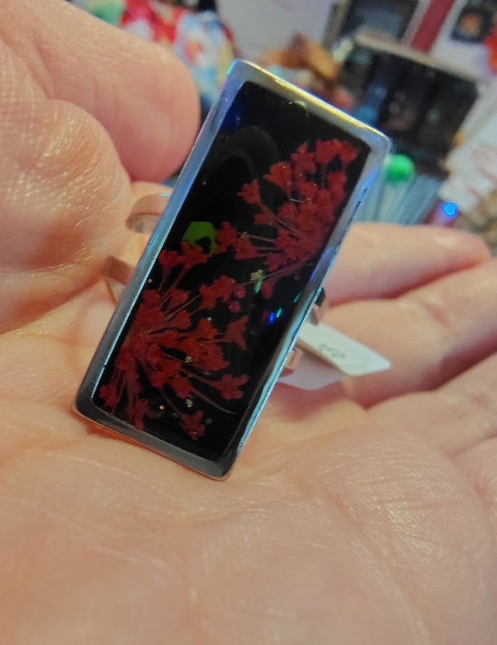 Real Flower Resin Rings