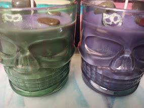 Skull Glass Candle