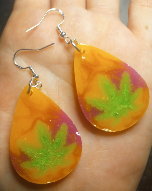 Leaf Swirl Resin Dangles