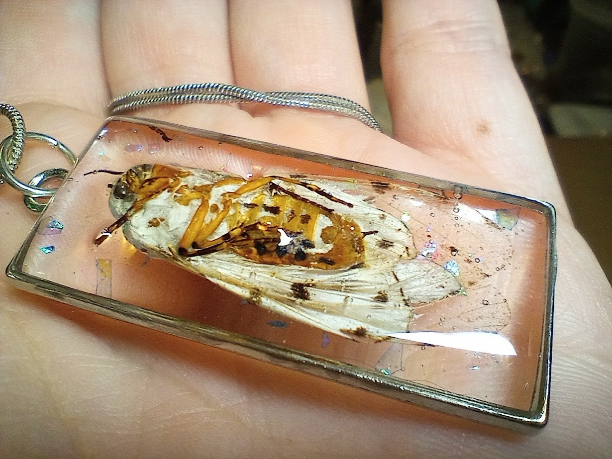 White Ermine Moth Necklace