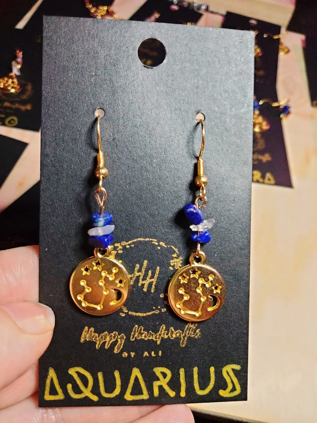 Aquarius Zodiac Earrings