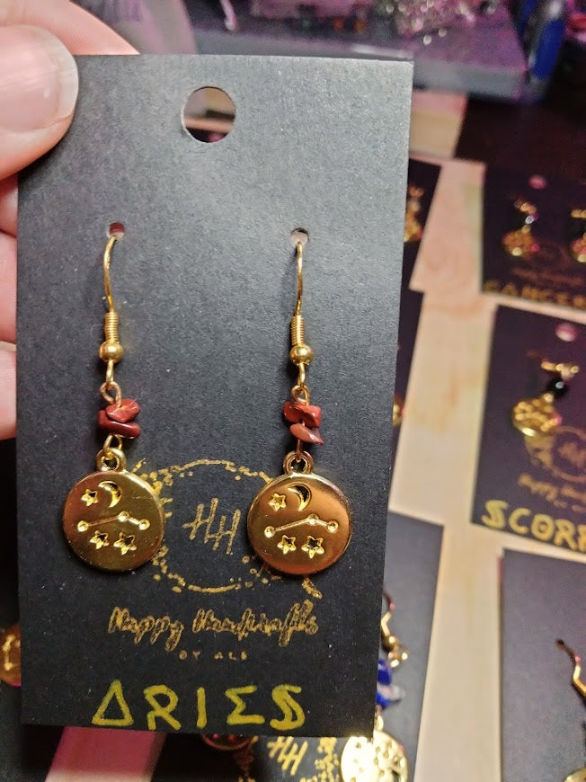 Aries Zodiac Earrings