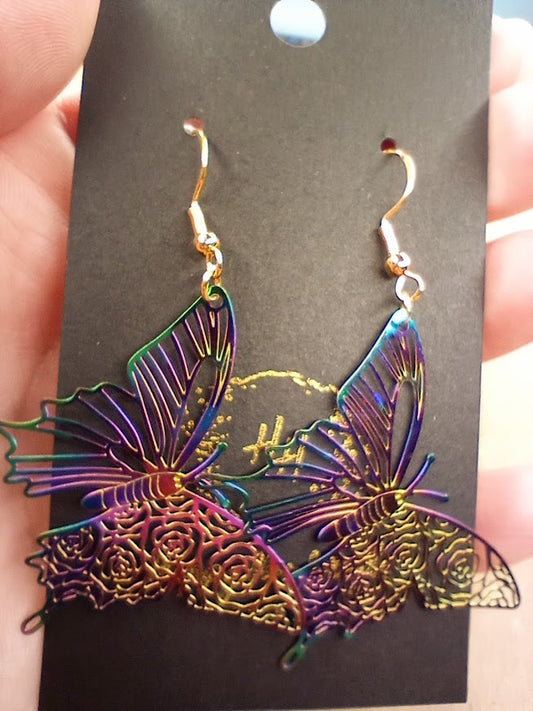 Iridescent Butterfly Earrings