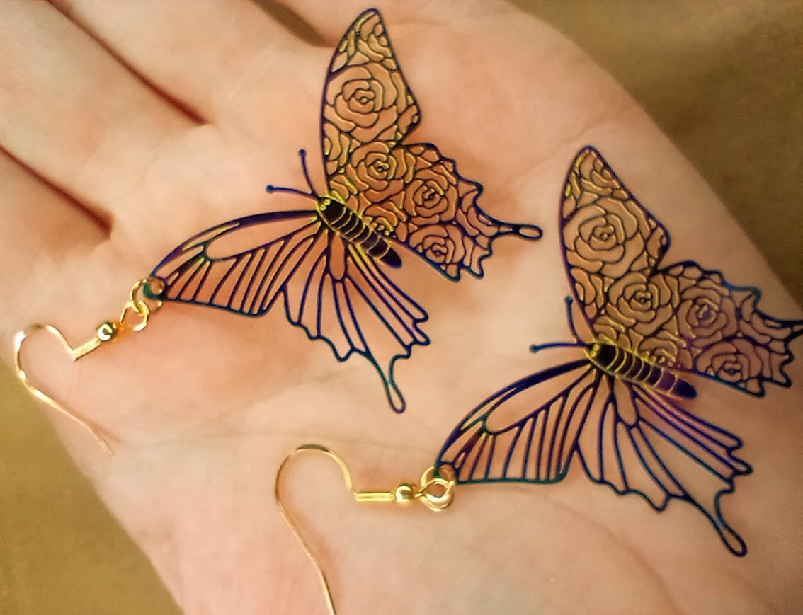 Iridescent Butterfly Earrings