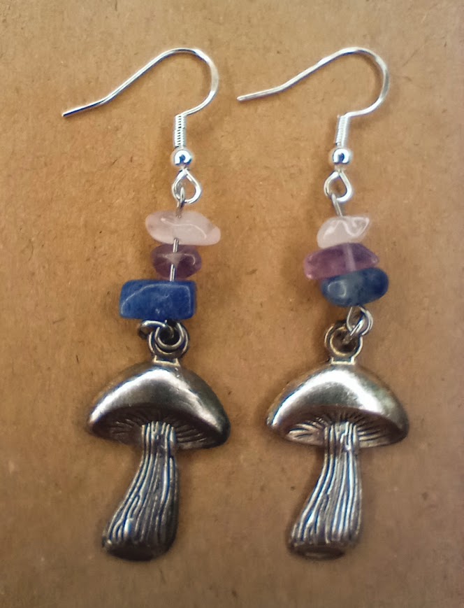 Bi Pride Mushroom Earrings