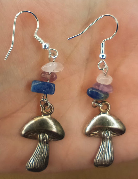 Bi Pride Mushroom Earrings