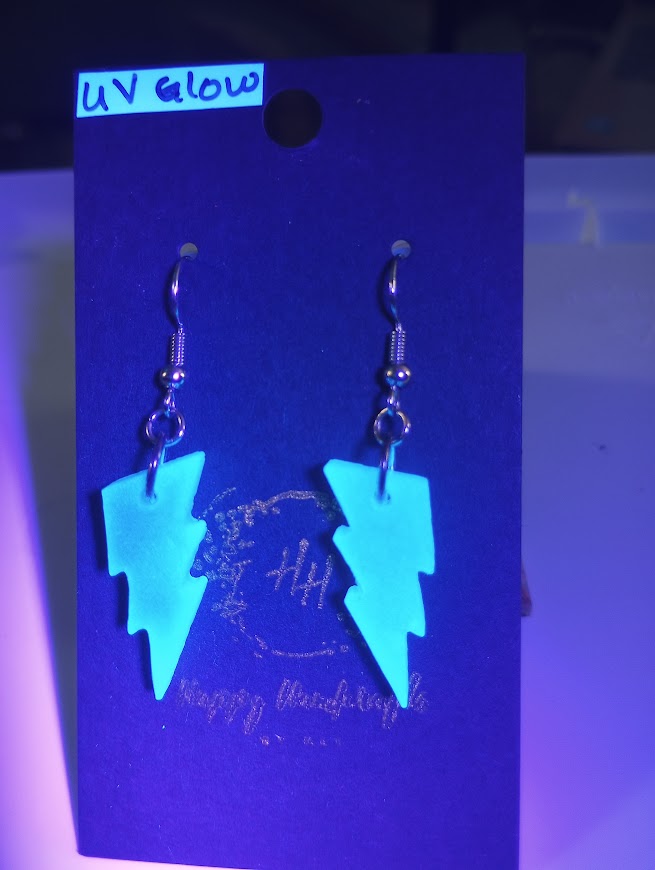 UV Glow Lightning Bolt Earrings