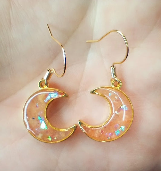 Carnelian Moon Earrings