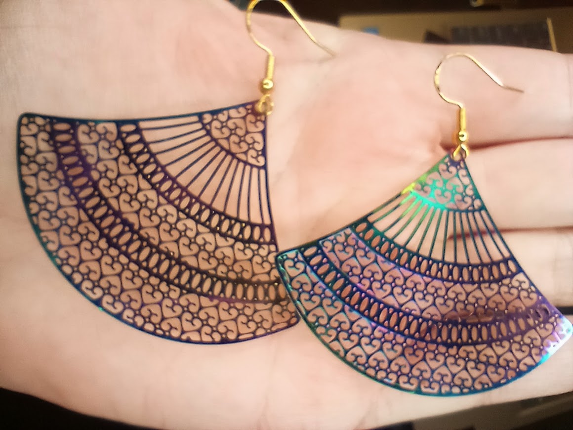 Iridescent Fan Earrings