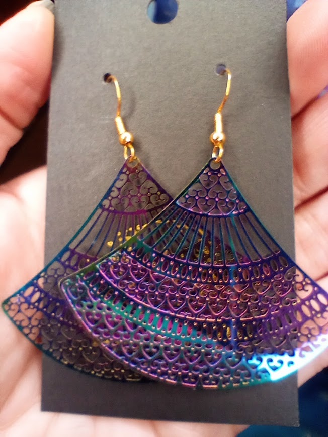 Iridescent Fan Earrings