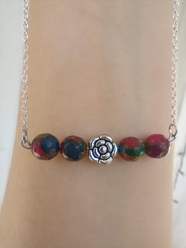 Colorful Flower Crystal Necklace