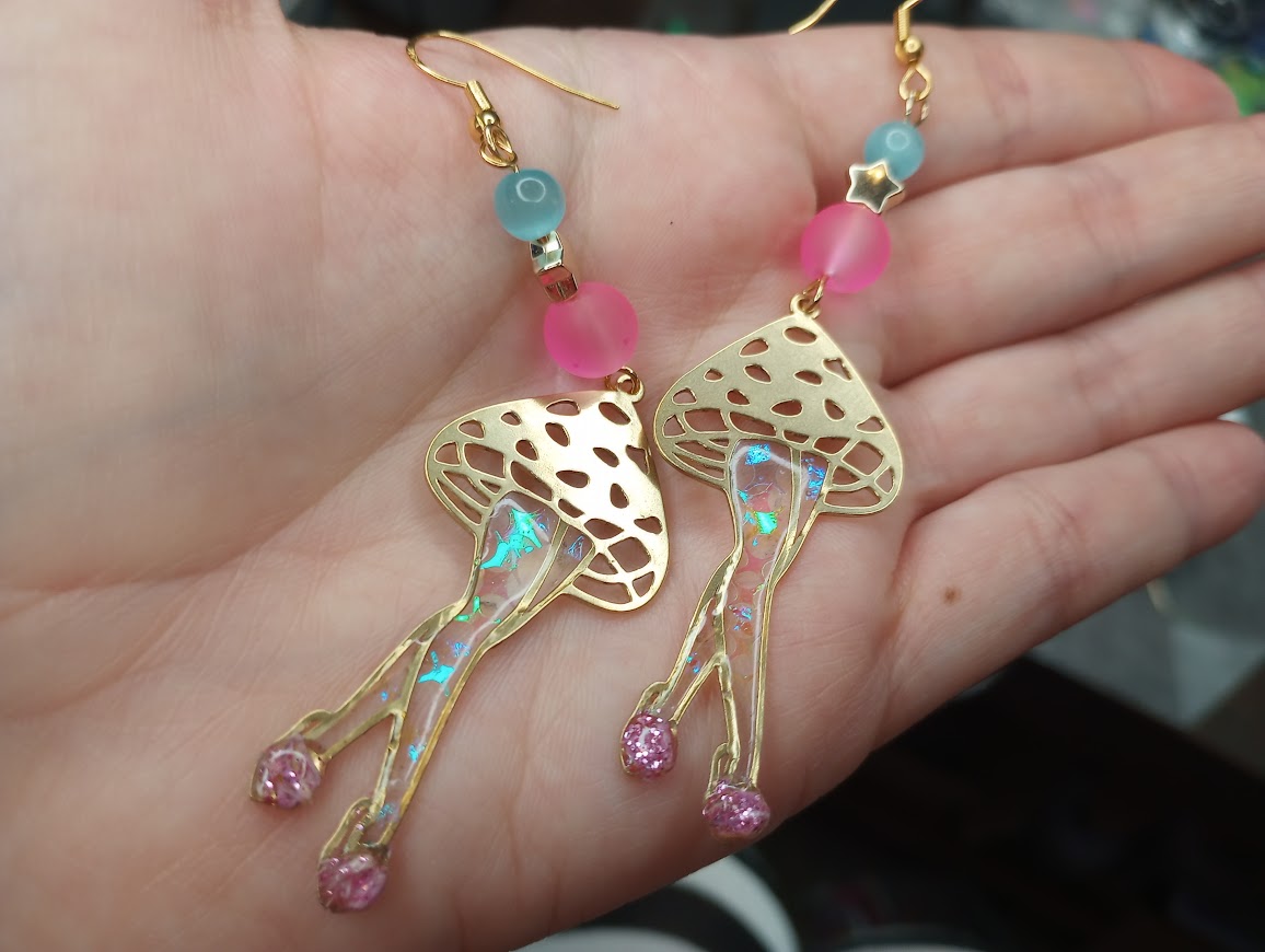 "Girls Just Wanna Have Fun" Leggy Mushroom Earrings