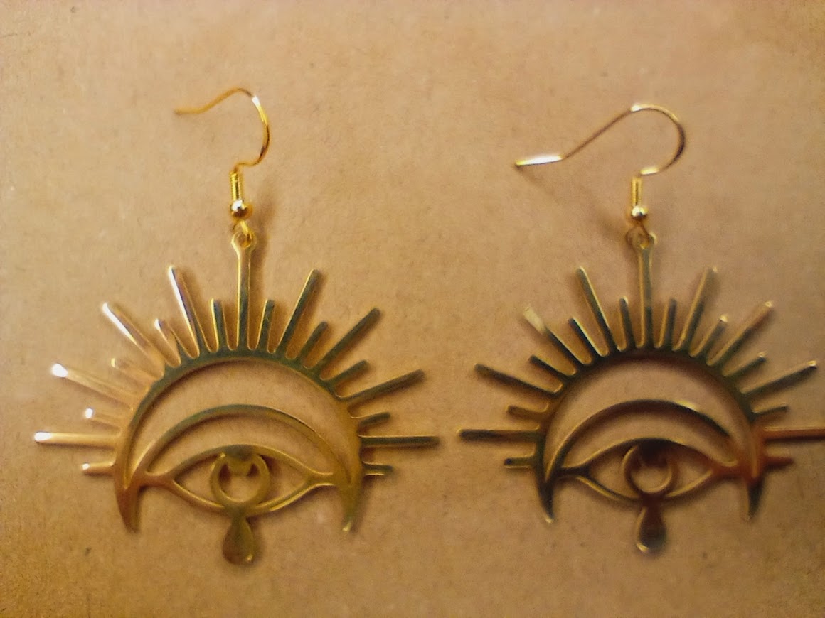 Gold Eye Earrings