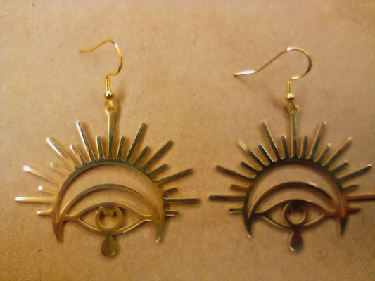 Gold Eye Earrings