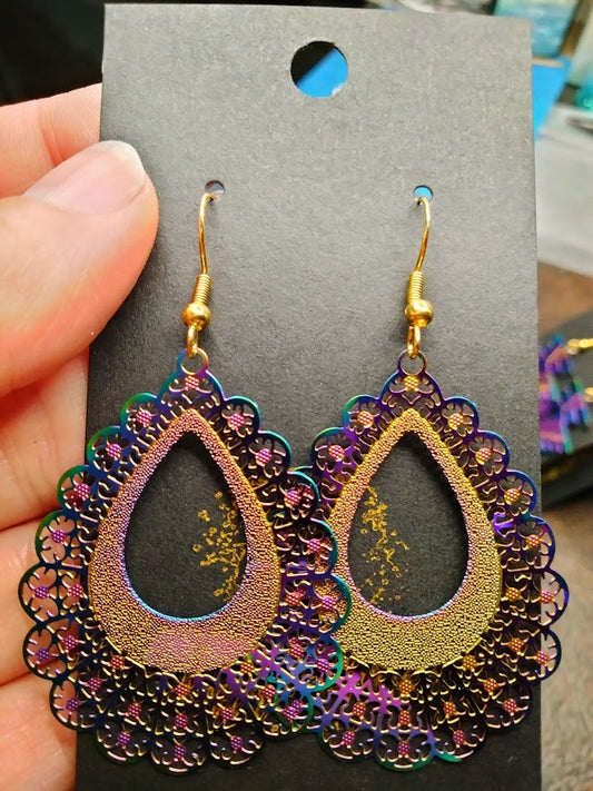 Iridescent Teardrop Earrings