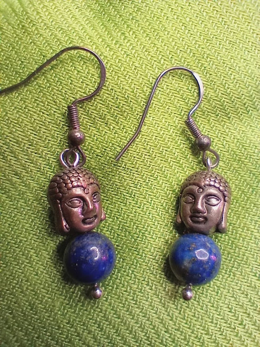 Lapis Buddha Earrings