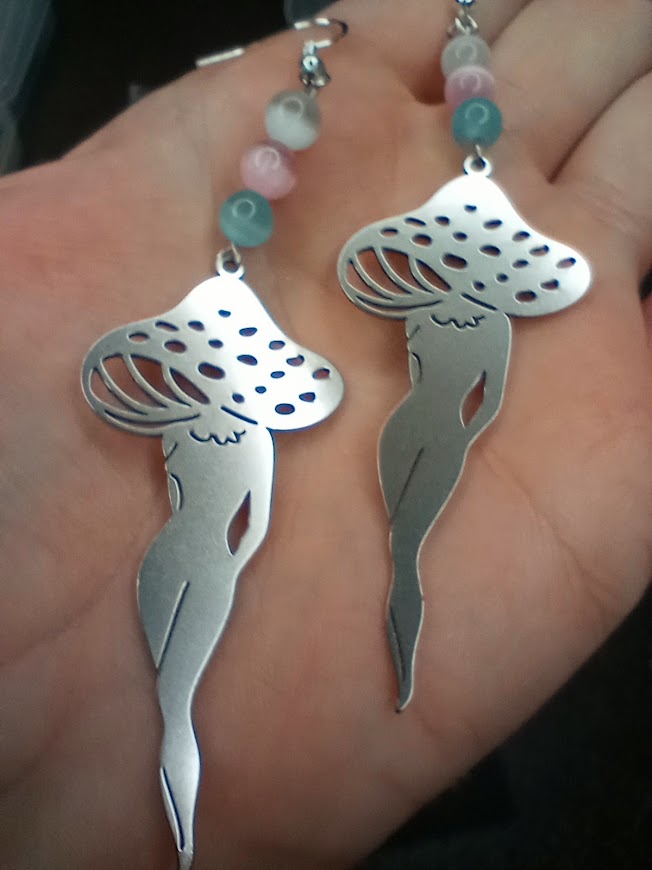 Lovely Leggy Mushroom Earrings