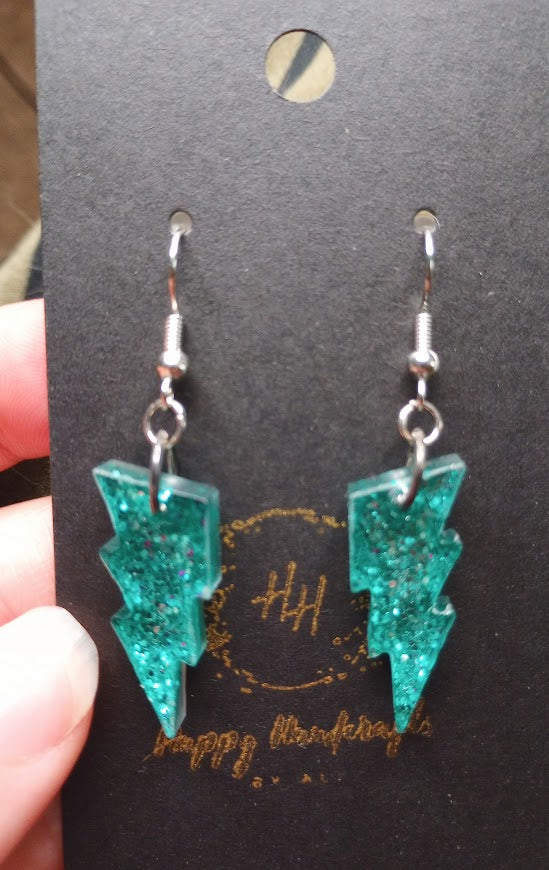 Glitter Lightning Bolt Earrings