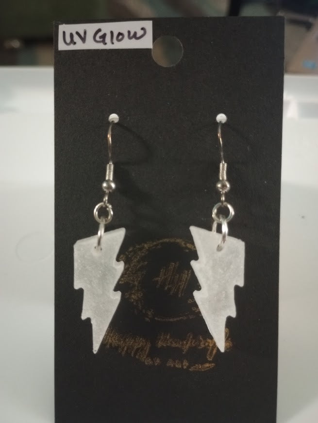 UV Glow Lightning Bolt Earrings
